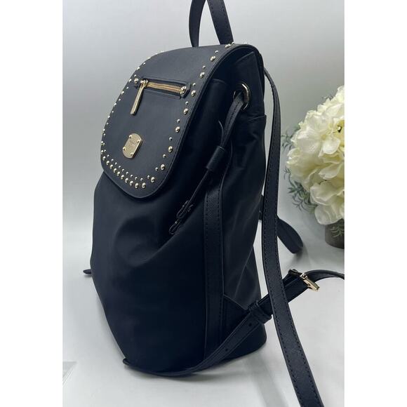 MICHAEL KORS Bedford Zip Gold
Studded BLACK Nylon Leather Large
Backpack - Picture 7 of 16